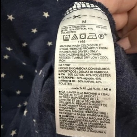 Women's Navy Star Print Top - Picture 4 of 4